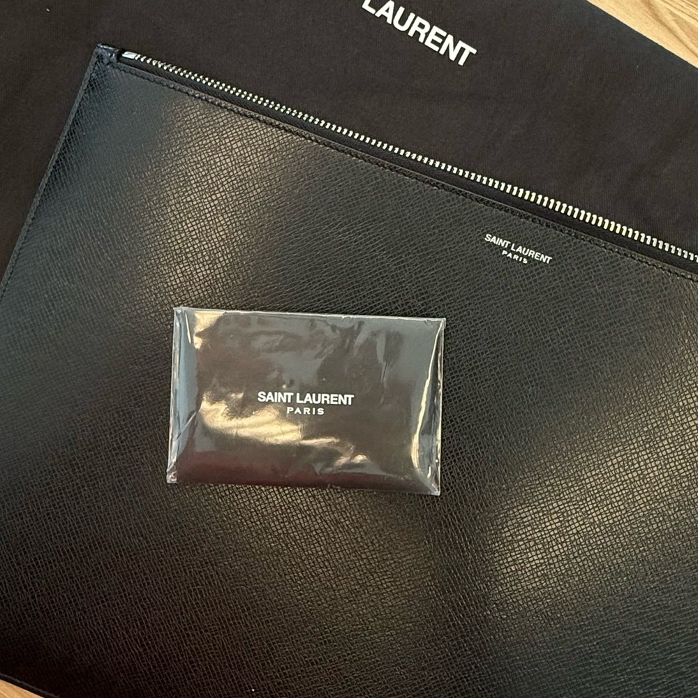 SAINT LAURENT Embossed Leather pouch